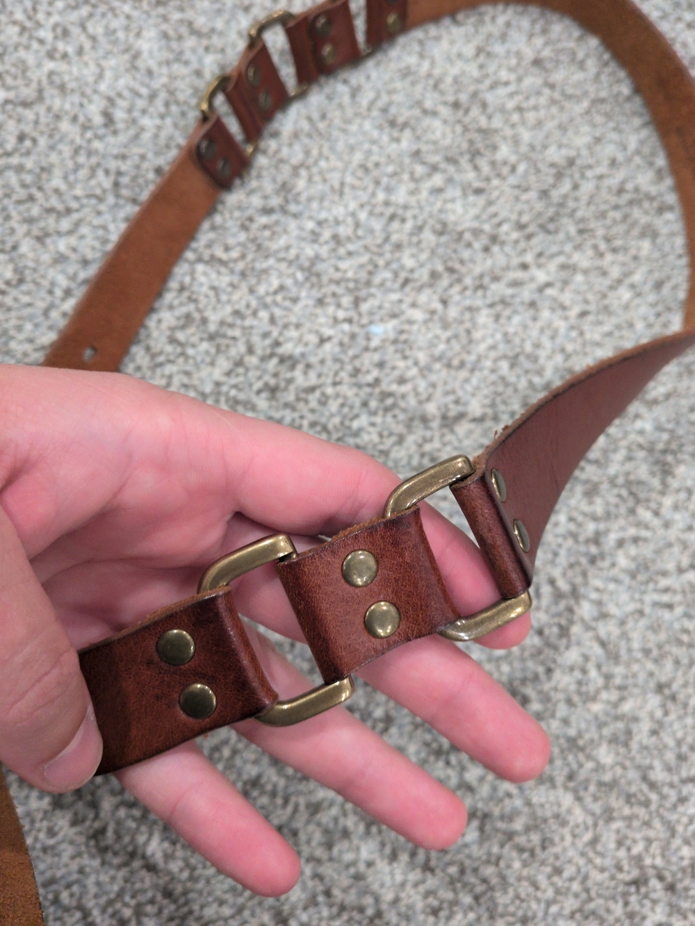 J.Crew Women's Italian Leather Belt Size M Brown Western Boho Equestrian Cinch - Picture 4 of 14